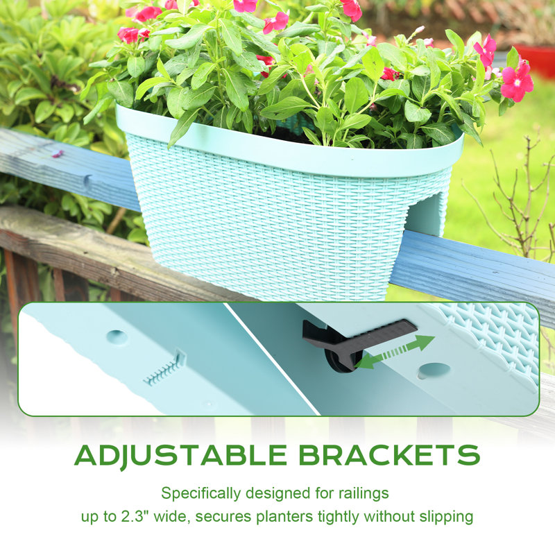 Railing Planter, Blue