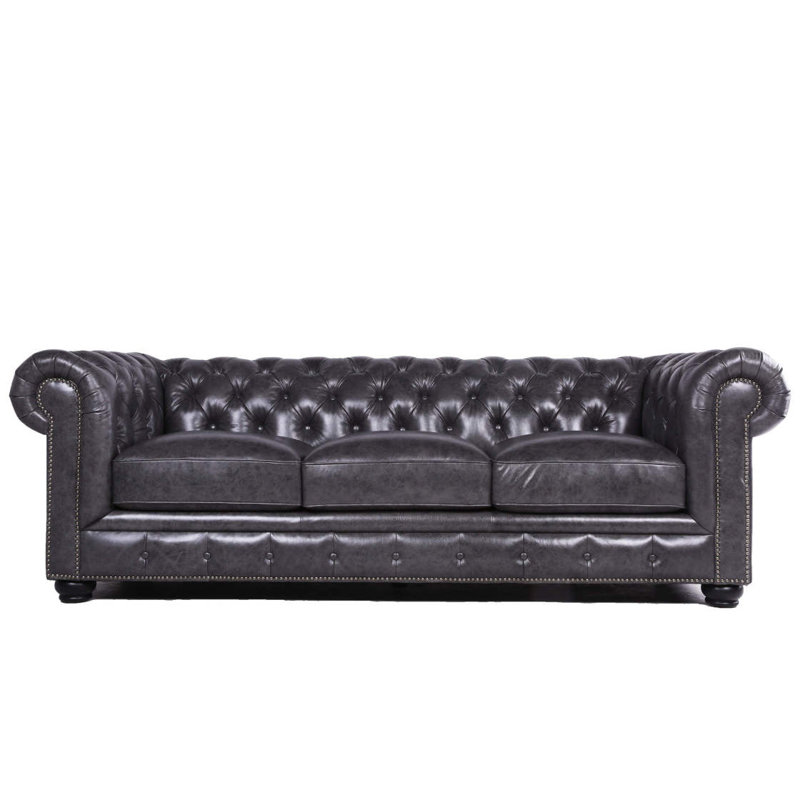 Canapé clouté Chesterfield, Gris