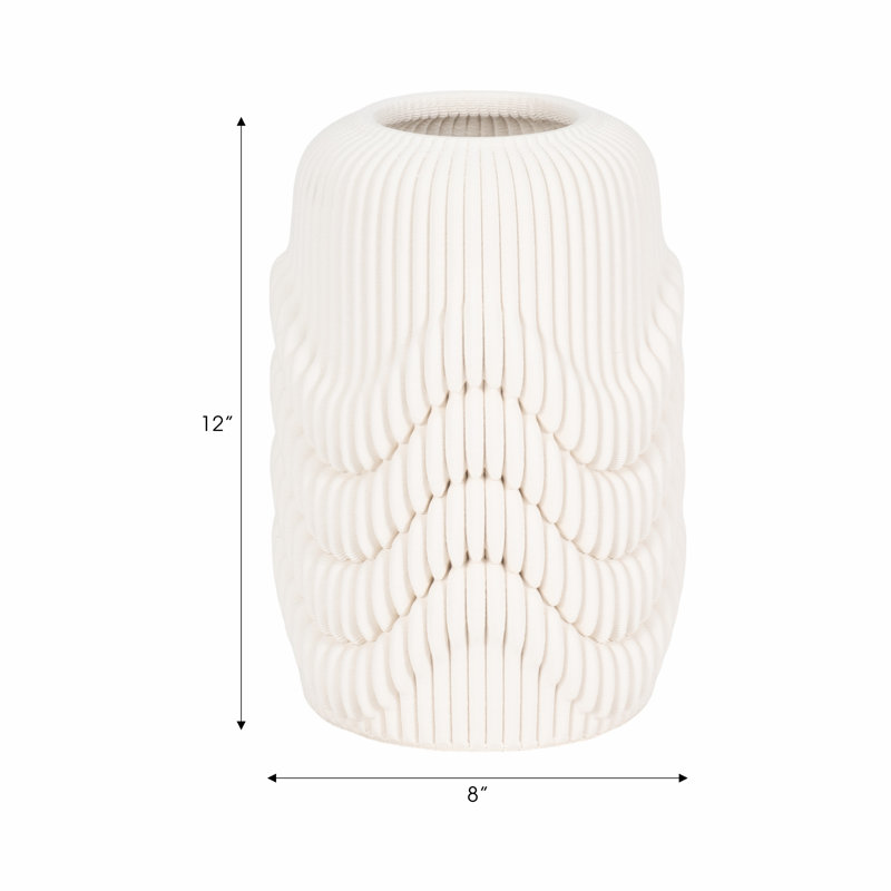 Alaina Handmade Stoneware Table Vase, 12" H x 8" W x 8" D