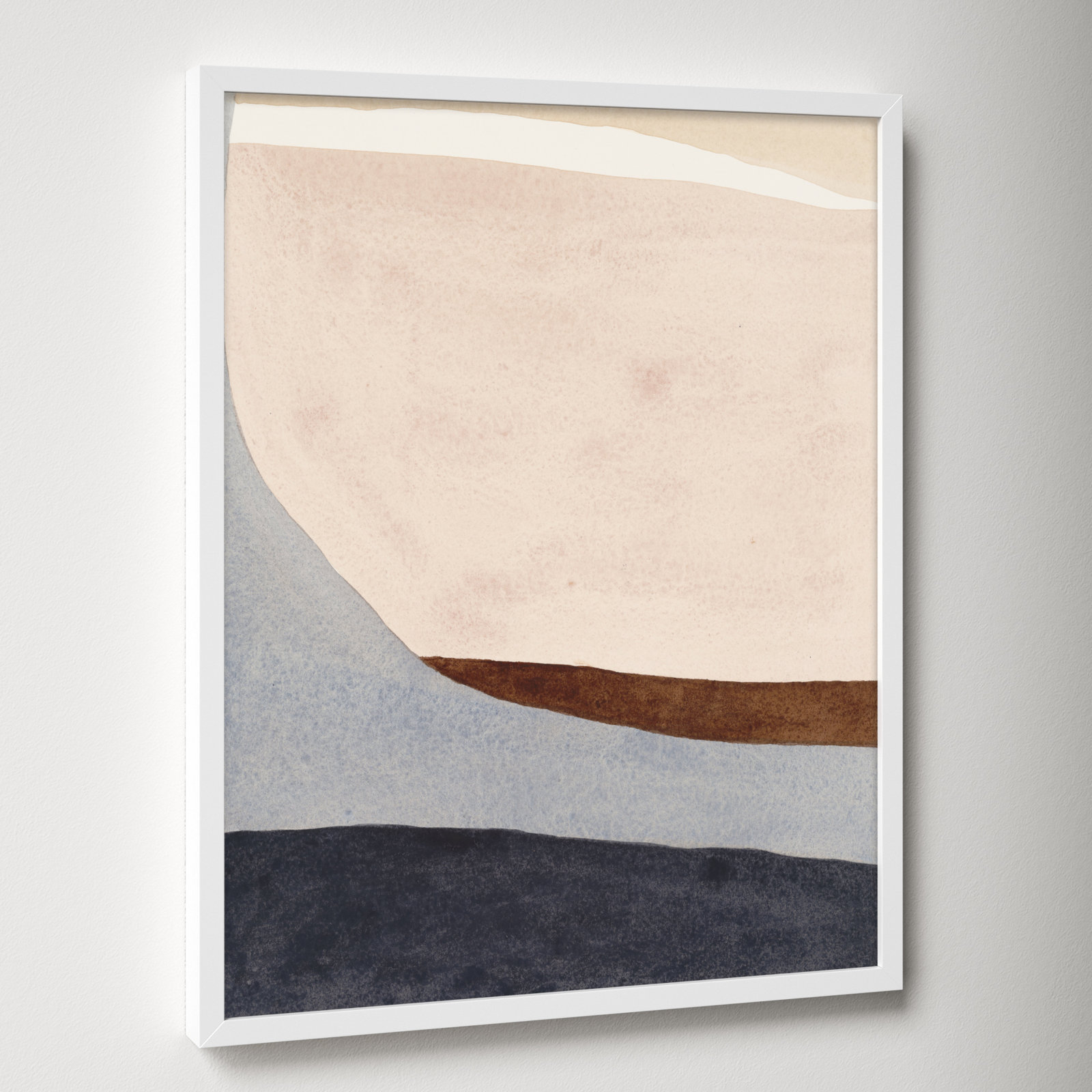Divided By Blue 2 by Julia Balfour, White Framed, 25" H x 20" W x 1.25" D