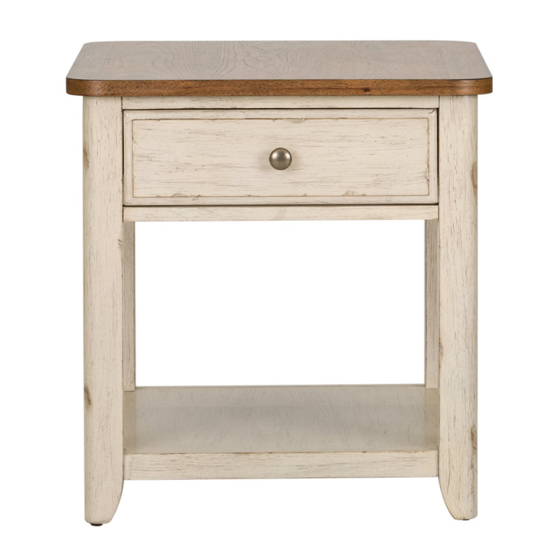 Table de bout Harlowe avec 1 tiroir, tablette et panier
