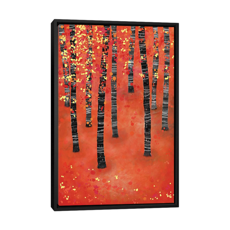 « Birches » par Nic squirrell-impression, H 60 po x l 40po x P 1,5 po, Toile avec cadre noir, Pas de tapis