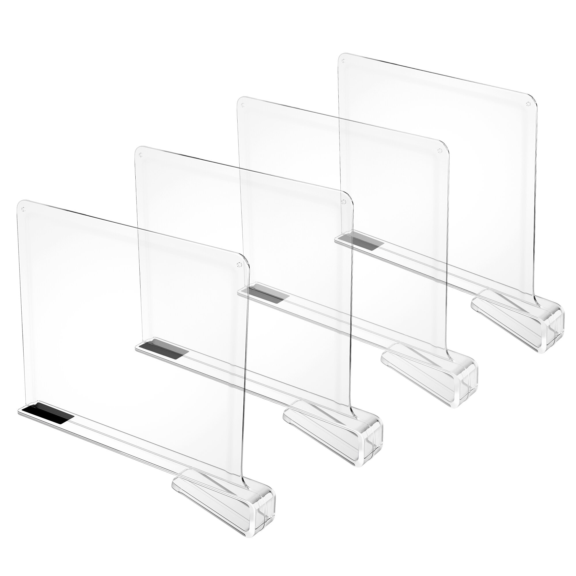Sorbus Acrylic Shelf Dividers - 4 Set ,Clear