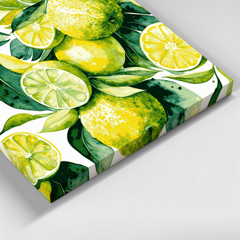 Art mural sur toile beige Fruit Sudachi, H 11 po x l 14 po