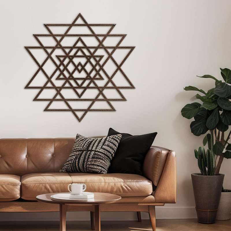 Décoration murale en métal, H 18 po x l 18 po x P 0,05 po, Bronze