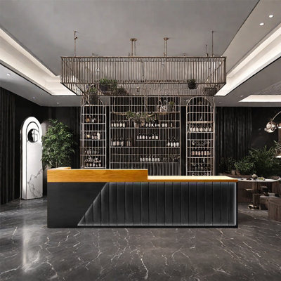 Retro Olutobi with Lockable Drawers, Wine Storage Cubbies, Hanging Wine Glass Rack, and LED Lighting