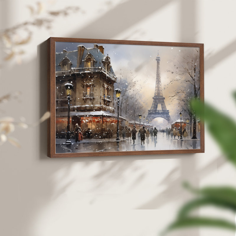 Chirstmas Art-CCCXII -Framed Print - Restickable, Noyer, H 16 po x l 20 po