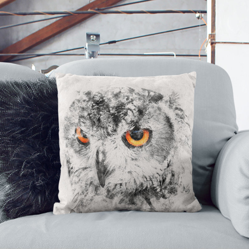 Eyed Owl Cushion with Filling, 55cm H x 55cm W x 20cm D