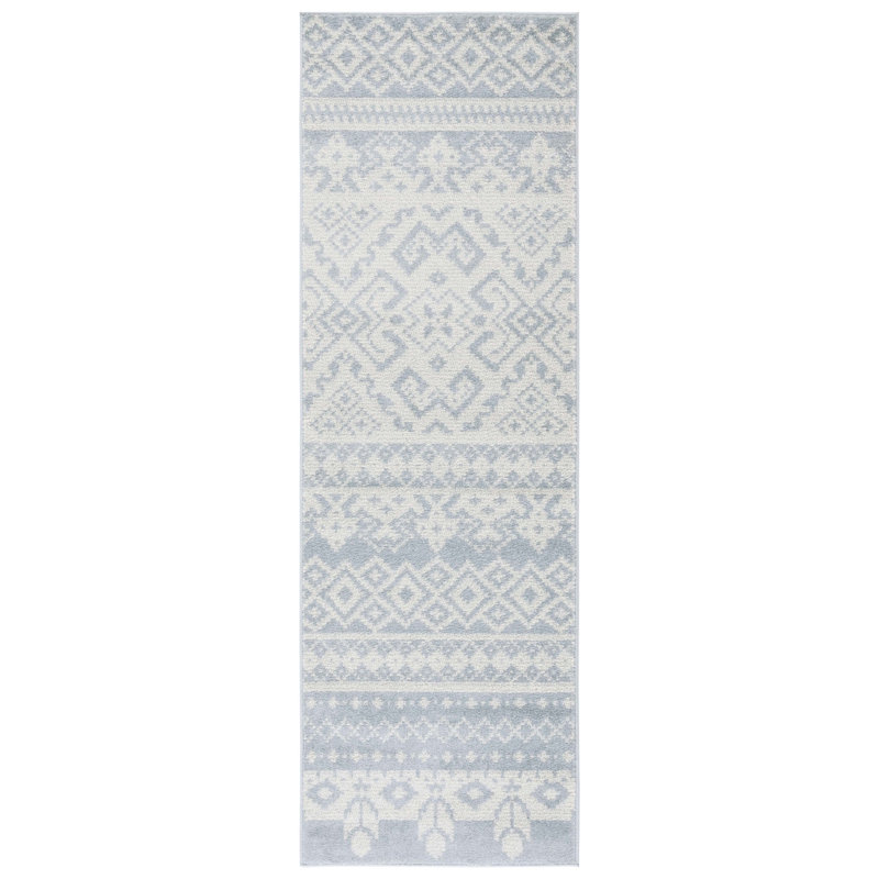 Tapis ardoise / ivoire Wynn Southwestern, Tapis de couloir 2 pi 6 po x 8 pi