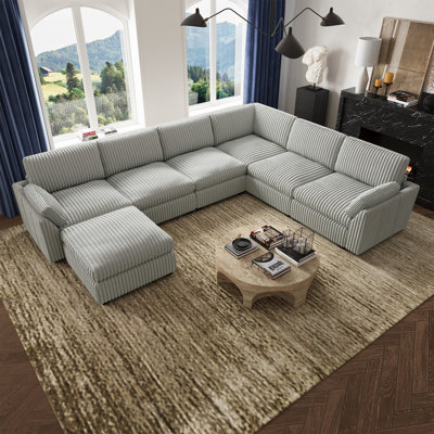 137.8" W U-Shaped Modular Sectional