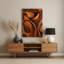 Art abstrait en métal brun, formes abstraites 93-611682209