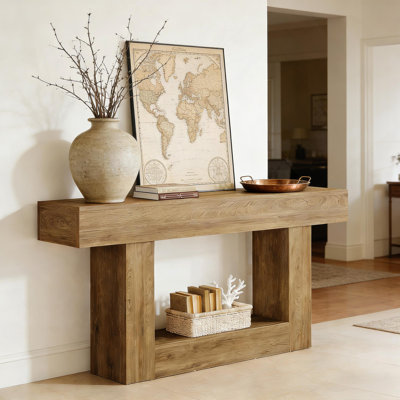 Table d'appoint à 2 niveaux, table de vestibule, table console