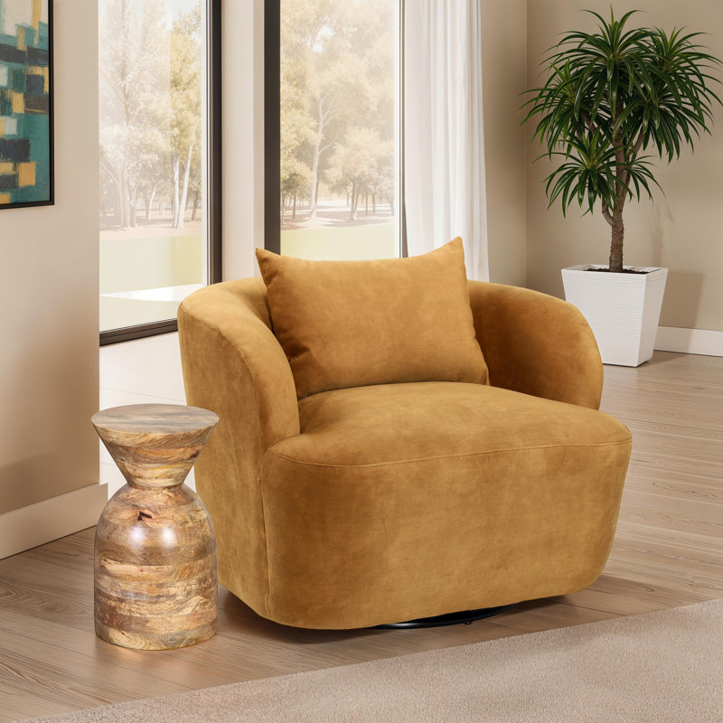  Solid Wood Pedestal End Table