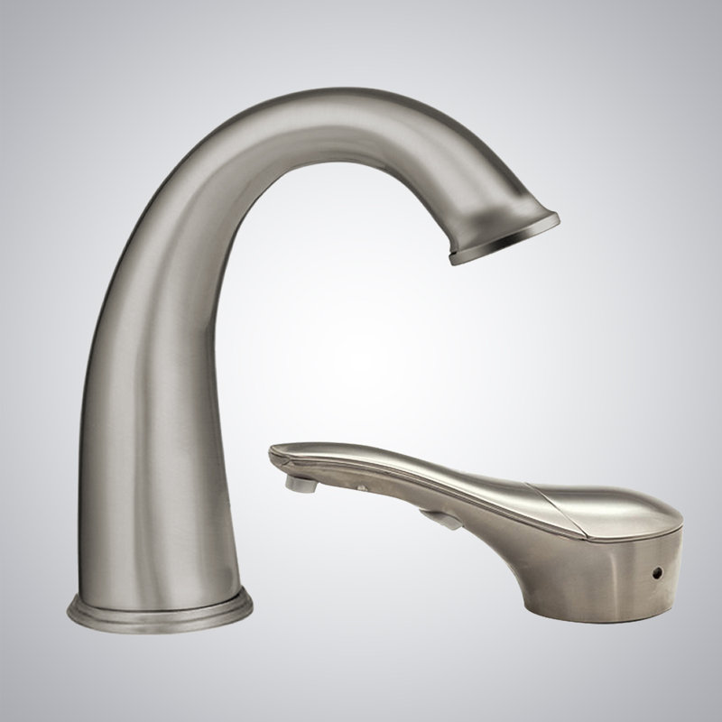 Brushed Nickel Touchless Automatic Sensor Faucet Soap Dispenser Combo Hygienic Convenient