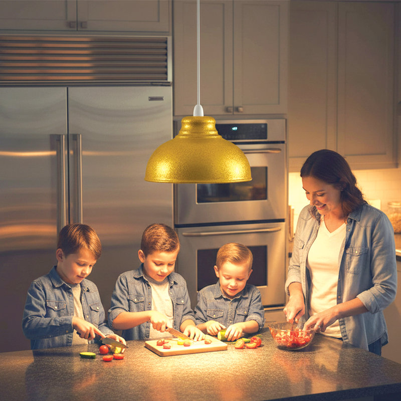 17cm H Metal Dome Lamp Shade ( Screw On ), Gold