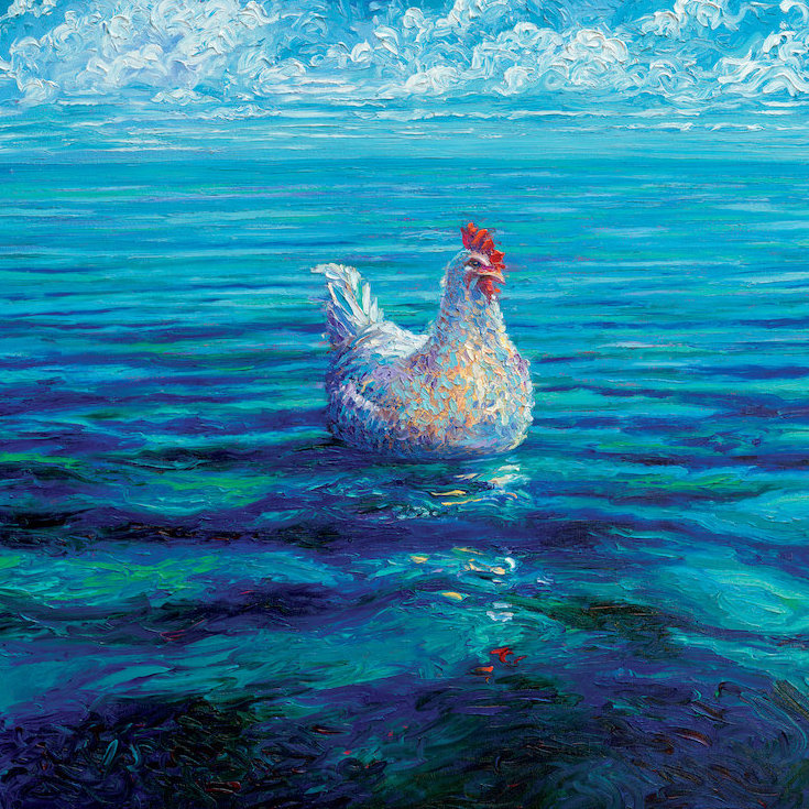 «Iris Scott - Chicken Of The Sea» par Iris Scott, reproduction d'art, H 18 po x l 18 po x P 1,5 po, Toile