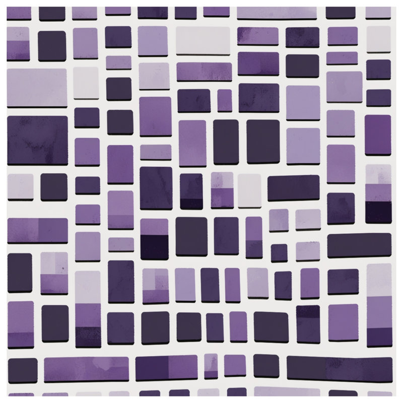 Édredon pourpre en mosaïque rectangulaire, Queen