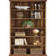 Bibliothèque ouverte gothique à 6 niveaux | Cadre en panneau de fibres à densité moyenne avec finition grain de bois foncé | Vitrine et armoire de rangement rétro pour le salon ou le bureau