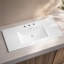 Lavabo en résine 48 po pour meuble-lavabo, lavabo de salle de bain avec 3 trous de robinet, comptoir de meuble-lavabo seulement, blanc éclatant