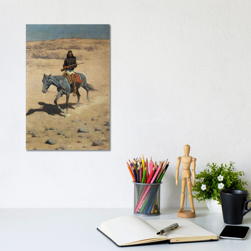 Apache Scout by Frederic Remington - Wrapped Canvas Painting, 20.32 cm H x 30.48 cm W
