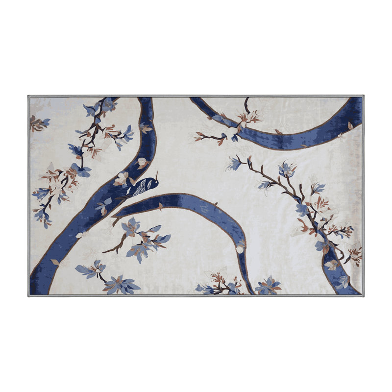 Machine Washable Gray Area Rug, Rectangle 4' x 6'