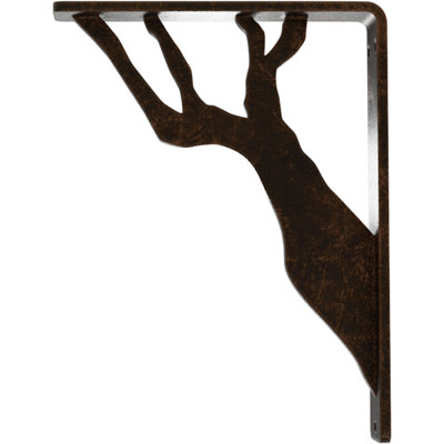 1 1/2"W x 5 1/2"D x 8"H Damon Wrought Iron Bracket, (Single center brace), Antiqued Bronze