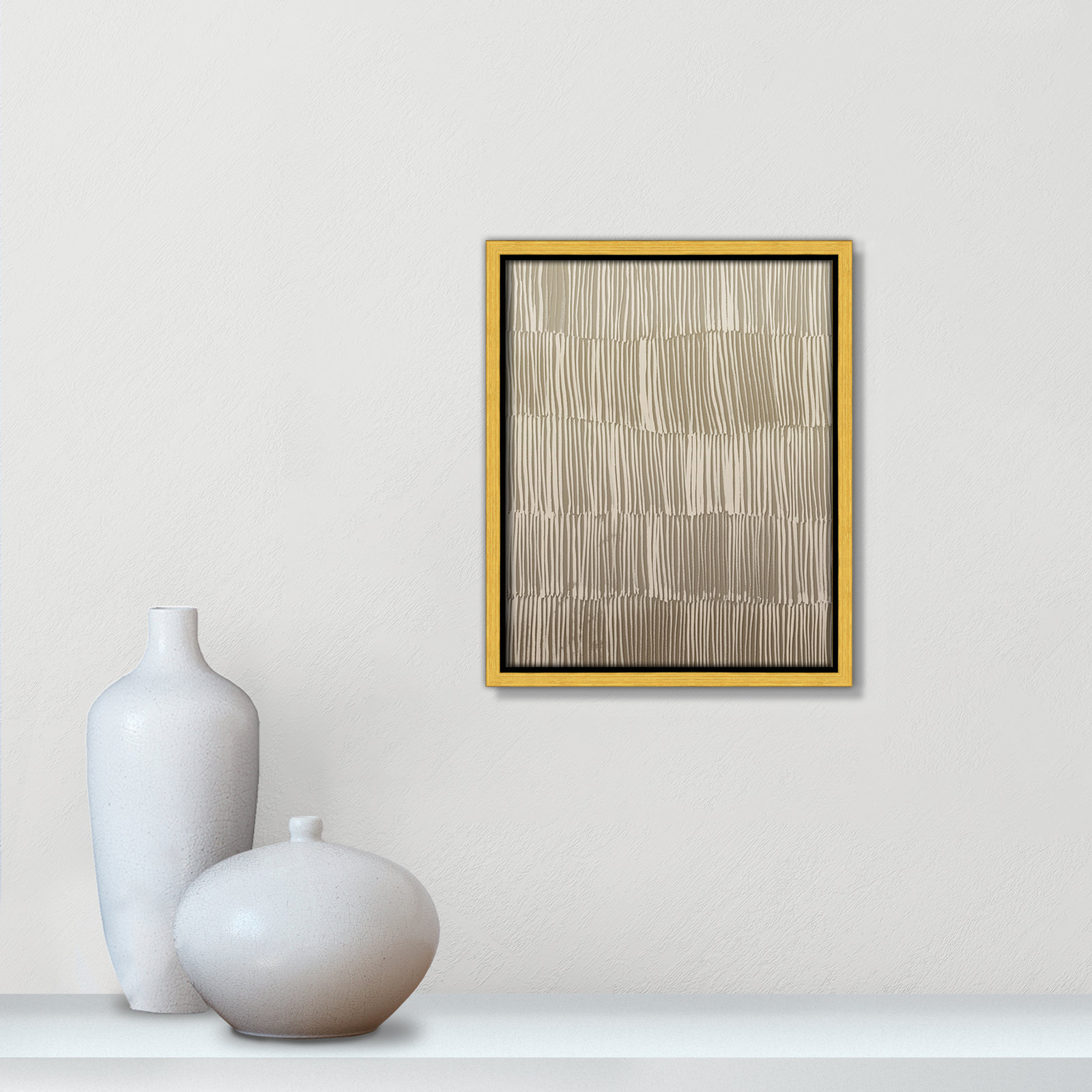 Linear Calm I Print by , 11.5" H x 9.5" W, Gold Floater