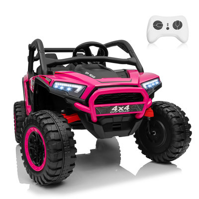24V Kids Ride-On Car Pink 2 Seater with Parent Remote, Bluetooth Music, LED Lights & Fun Gift for Girls