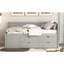 Lit de jour simple avec rangement compact, bois massif, gris moderne
