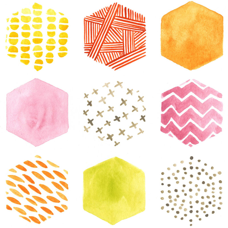 " Honeycomb Patterns II " by June Erica Vess Painting Print, 20" H x 20" W x 1.25" D