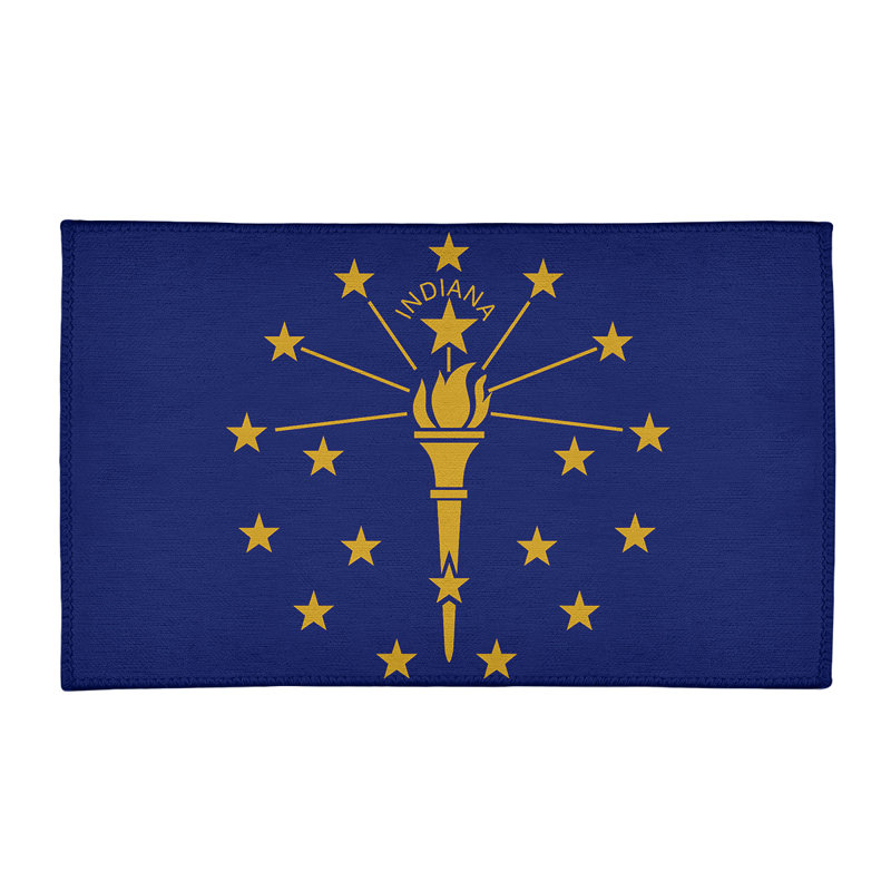 Tapis bleu de chenille indiana flag, Rectangle 3 pi x 5 pi