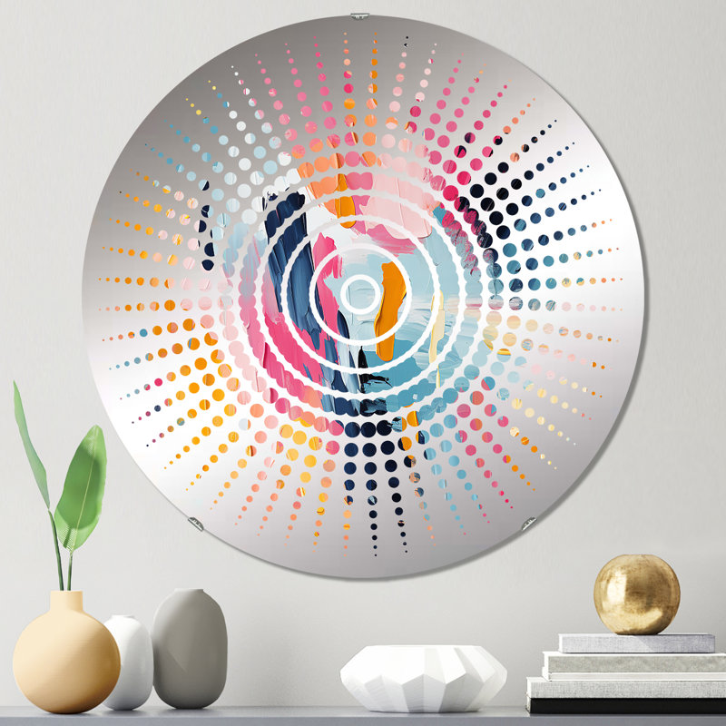 Miroir mural avec cercles colorés, 31,4 po x 31,4 po