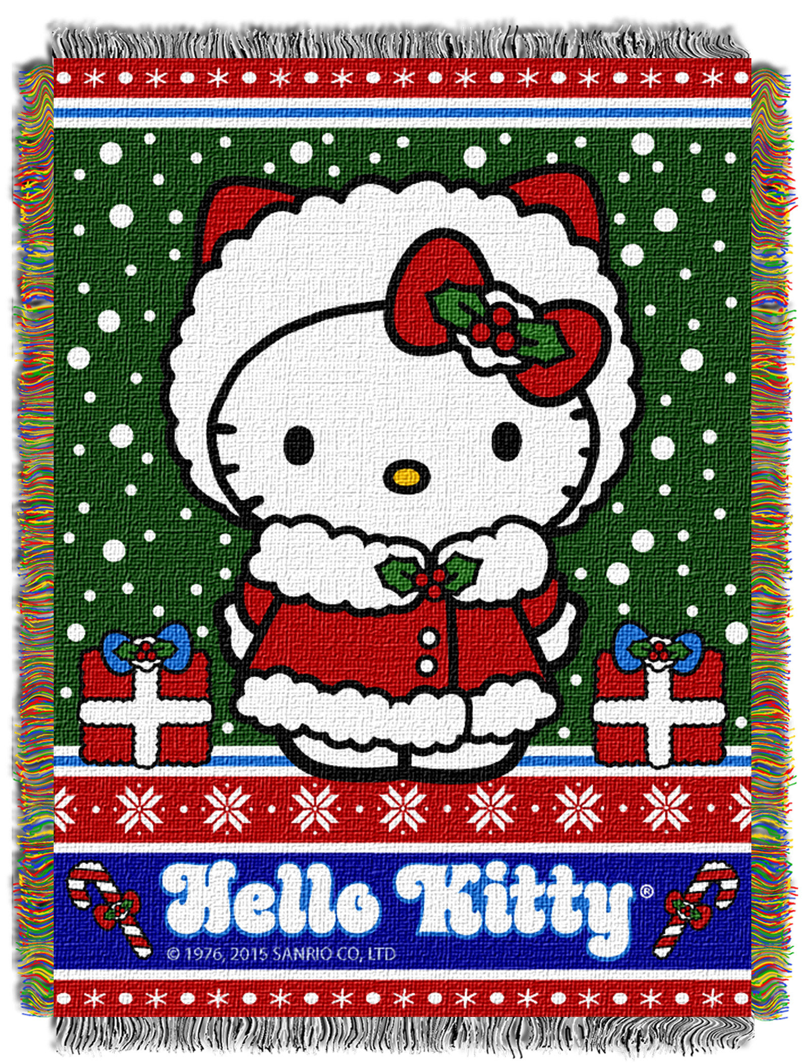 Northwest Hello Kitty Witchy Kitty Woven Tapestry Throw Blanket - 48" X 60", 100% Polyester