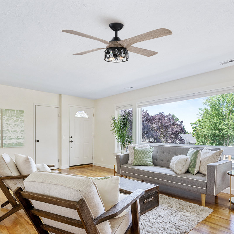 Cassio 52" 4-Blade Ceiling Fan with Remote and Light Kit Included