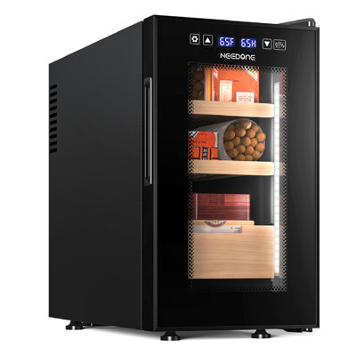 Upgraded 23L Electric Cigar Humidor, Constant Temperature & Humidity Semiconductor Cigar Cabinet (150 Cigar Capacity)