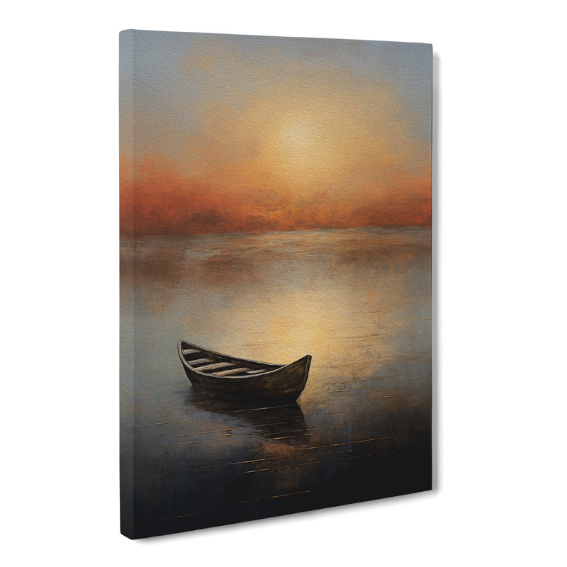 Boat On A Lake Modern - Wrapped Canvas, 50cm H x 35cm W x 3cm D
