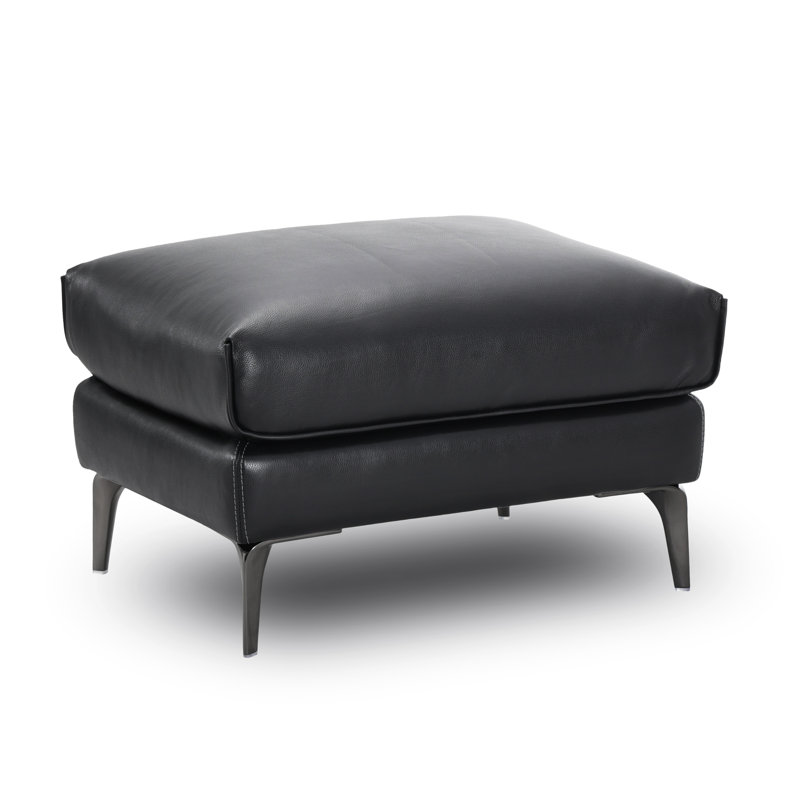Cerellia 30.31" W Top Grain Leather Ottoman