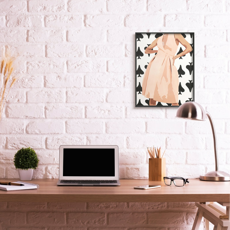 Motif de mode féminine par-dessus la bêche par Beth Ann Lawson - impression, H 30 po x l 24 po, Giclée encadrée noir minuit
