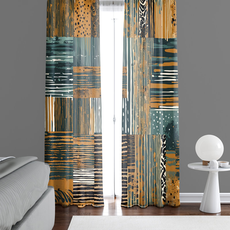 Paire de rideaux semi-transparents en polyester Emaliya, L 20 po x L 82 po