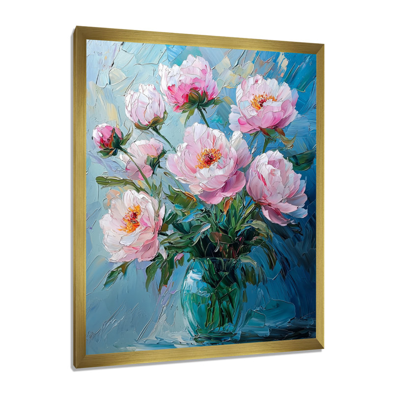Isaac - art mural floral, H 20 po x l 12 po, Reproduction encadrée sans passe-partout, Doré
