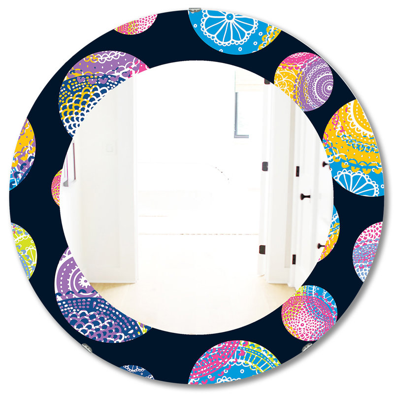 Miroir mural Lace and Circles, H 31,5 po x l 31,5 po