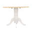 Table de salle à manger ronde naturelle brun et blanc avec abattant