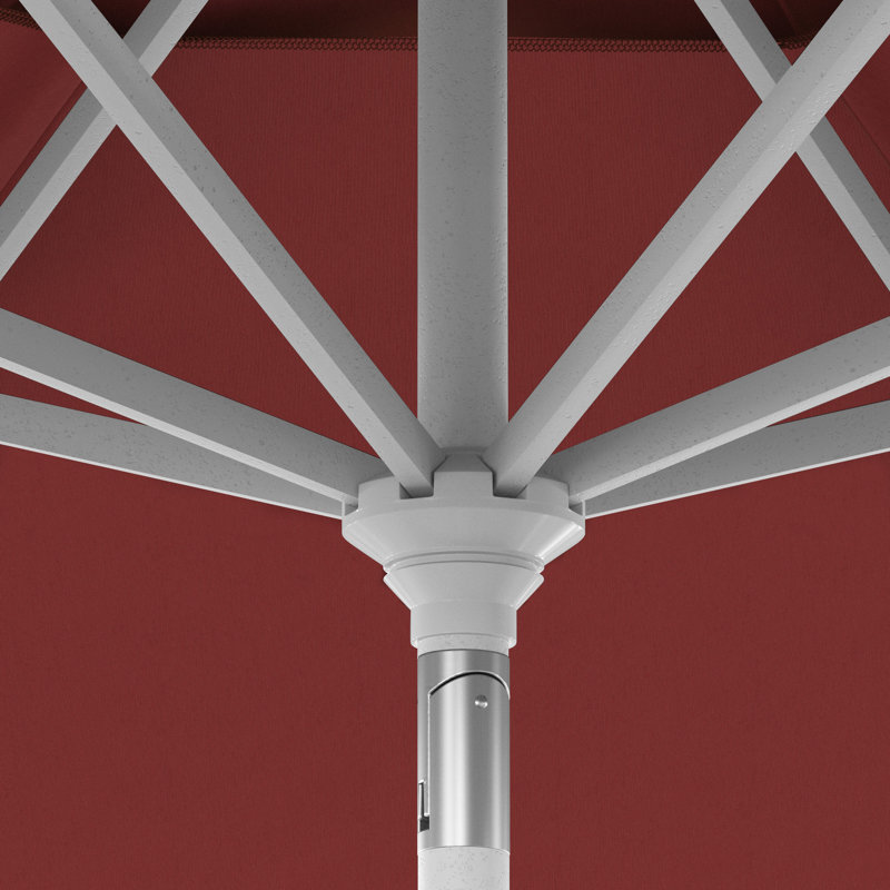 Parasol de patio blanc mat 11 pi., Rouge