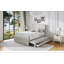 Lit plateforme tapissier pleine grandeur avec lit gigogne simple et 3 tiroirs, tissu en lin, conception peu encombrante pour les chambres modernes-1266260598