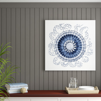 Navy Ocean Gems III 1 Piece Wrapped Canvas Painting