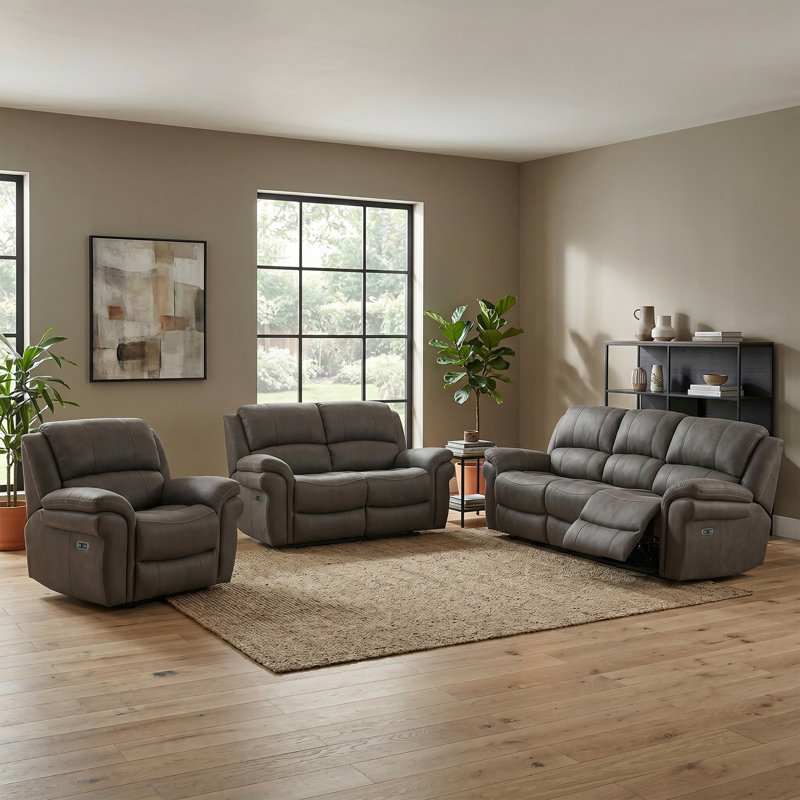 Coomes 3 Seater Electric Reclining Sofa, Grey