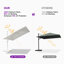 Parasol carré blanc en polyester 8 pi avec base et rotation à 360 °-373229229-397929493