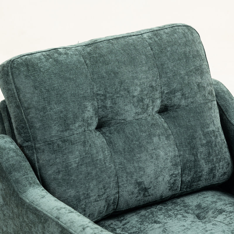 Simple confortable avec orifice latéral et rangement, rembourrage en coton PP, pieds en bois rétro de style nuage pour chaise de chambre à coucher foncé, rembourrage multicouche, salon de rangement