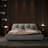 Luxury Platform Bed With Oversized Padded Backrest, Upholstered Platform Bed, Unique Bed-1041771200-1041771203
