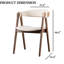 Mid-Century Modern 2-Piece Side Chairs, Padded Seats & Backs, Curved Panel Back in Walnut & Beige